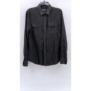 AMERICAN RAG Men's Black Regular Fit Button-Up Long Sleeve Shirt SZ M